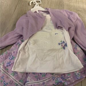 Purple Floral Kids Shirt & Top Set